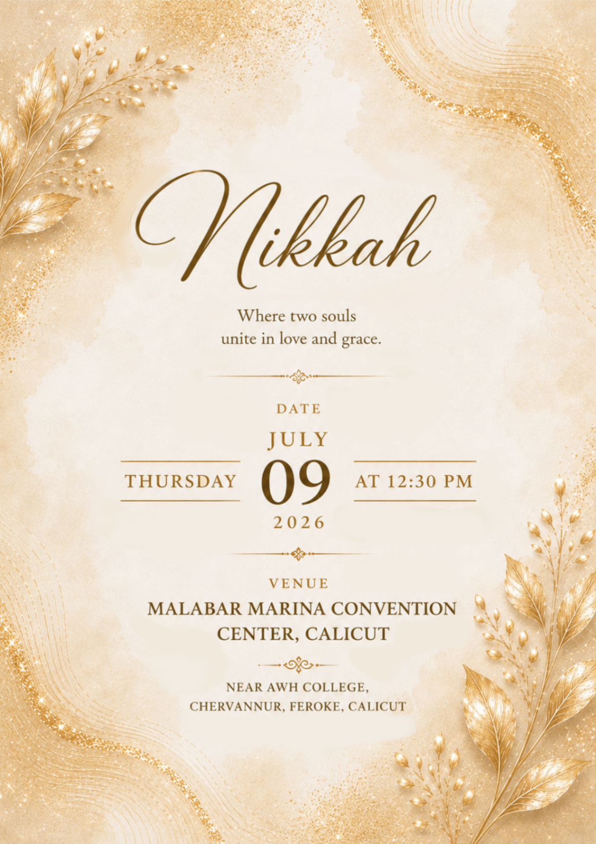 Nikkah invitation card
